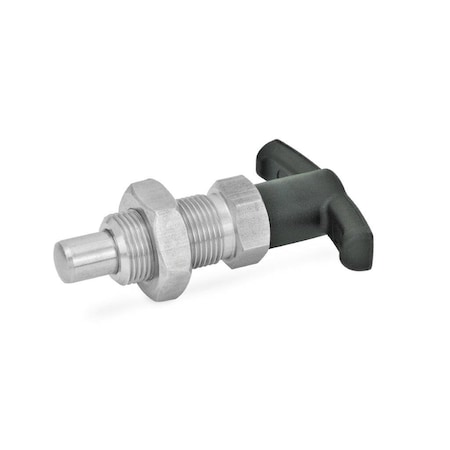 J.W. Winco Indexing Plungers with T-Handle 817.4-6-9-M12X1.5-BK-NI