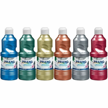 Prang Washable Ready-to-Use Tempera Paint, 16 oz, 6 Metallic Colors 10797