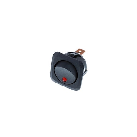 Switch Components Square Actuator-Round Rocker, 4P SPST OFF-ON, Red LED RC-1A-DC-1-RL