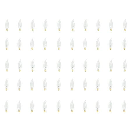 Bulbrite Incandescent CA10 Candelabra Screw Base E12 Light Bulb, 40W, Clear, 50PK 861060