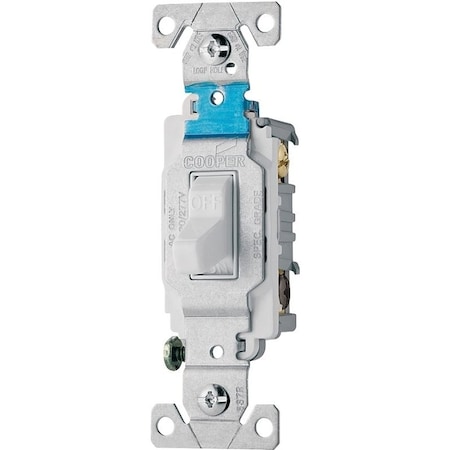 Eaton Wiring Devices Toggle Switch, 15 A, 120/277 V, 3 -Position, Screw Terminal, Nylon Housing Material CS315W