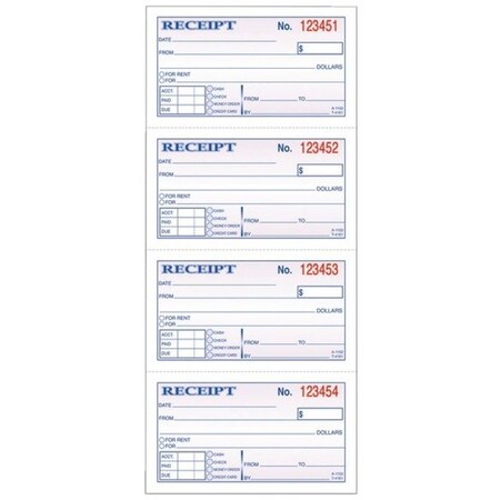Adams Money and Rent Receipt 2-part carbonless 4 per PG 200 ST per BK DC1152