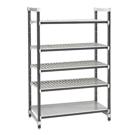 Cambro Shelving Unit, 72 in L, Speckled Gray EXU187284VS5480