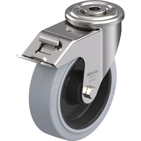 Zoro Select Kingpin Swivel Caster, Rubber, 5 in, 330 lb LEXR-POEV 125XR-FI-SG