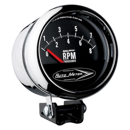 Overtime 3.75 in. Traditional Chrome Series Pedestal Tachometer Gauge OV3635235