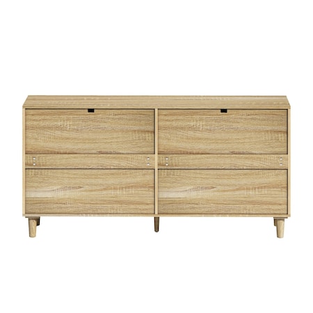 Homeroots 59" Brown Wood Accent Cabinet With Six Drawers 716337