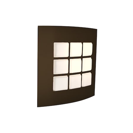 Besa Lighting Quad 10 Sconce, Opal/Bronze, 1x9W LED QUAD10-LED-BR