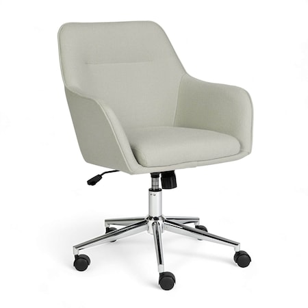 Martha Stewart Rayna Upholstered Office Chair in Light Gray/Polished Nickel CH-220921-6-LGY-MS