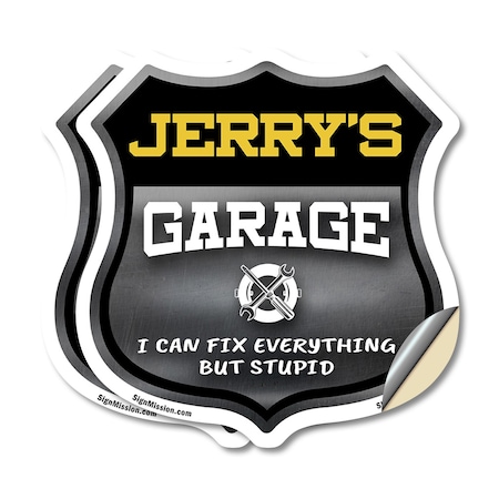 Signmission Jerry's Garage I Can Fix Everything But Stupid, 4 inch X 4 inch, Vinyl Decal, 2PK SHI-D-2PACK-4-490-JERRY