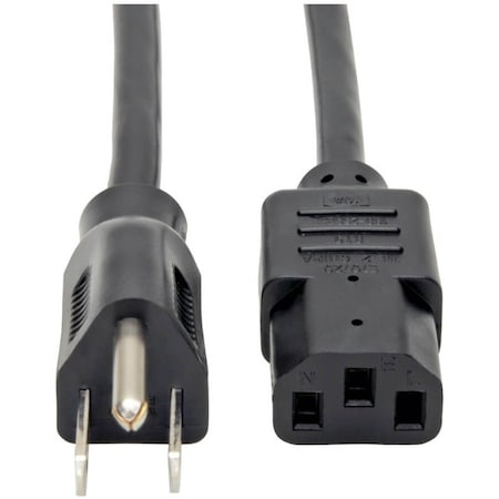 Eaton Tripp Lite Series Desktop Computer Power Cable, NEMA 5-15P to C13 - 10A, 125V, 18 AWG, 12 ft. P010-012