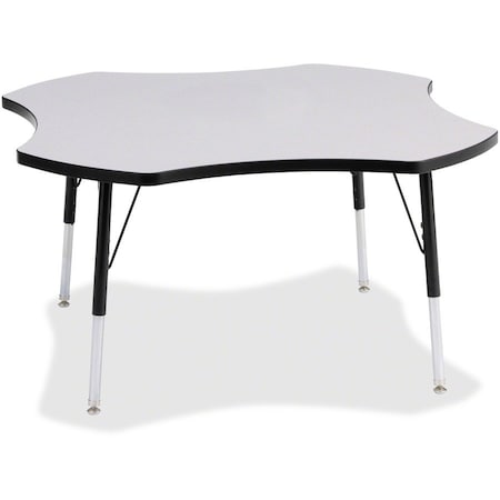 Jonti-Craft Berries Four Leaf Activity Table, A-height, Freckled Gray/Black/Black 6453JCA180