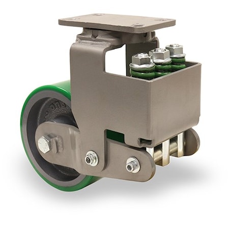 Hamilton Aerospace Spring Loaded Forge Master Swivel Caster, 12" x 3" Duralast Polyurethane on Cast Iron Wheel S-AEZFFM-12DB