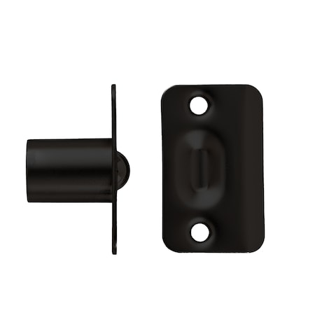 Geo Adjustable Ball Catch with Radius Corner Faceplate and Strike Matte Black Finish GBH-BCRC-MB