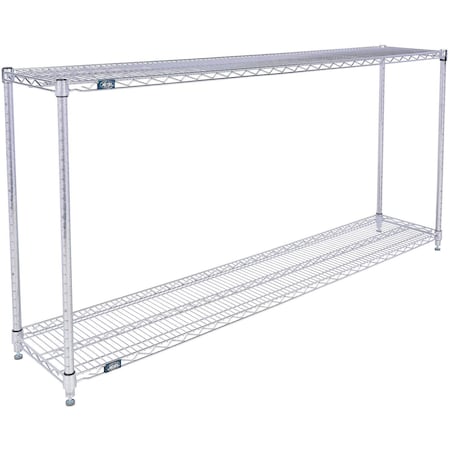Global Industrial Nexel 2 Shelf, Stainless Steel Wire Shelving Unit, Starter, 72"W x 14"D x 34"H B3149587