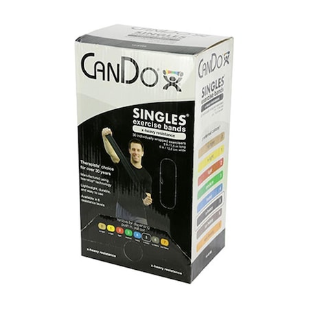 Fabrication Enterprises 30 Piece Cando Exercise Band 5 ft. Singles Dispenser, Black 1200097