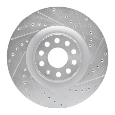Dynamic Friction Co DFC Brake Rotor - Drilled and Slotted - Silver 631-74029R