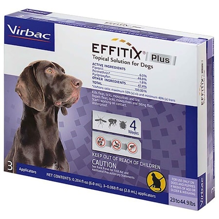 Virbac Effitix Plus for Dogs, Purple, 23-45lbs, 3PK 21292292