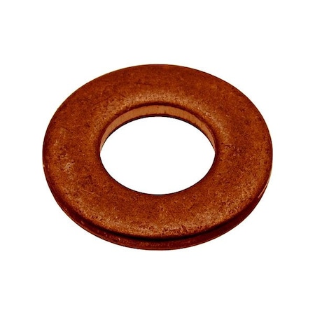 Zoro Select Flat Washer, For Screw Size #6 , Copper Plain Finish, 5 PK WASB#6NCU