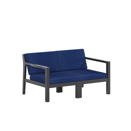 Polybird BREEZE DEEP SEAT LOVESEAT.     BLACK POLYBIRD P108-BK-CANA