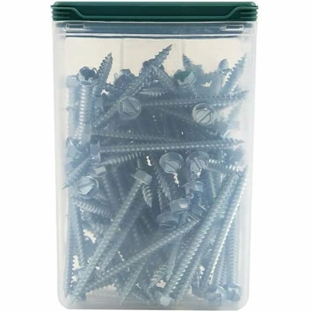 Dottie Sheet Metal Screw, #8 x 2 in, Zinc Plated Steel Flange Hex Head Slotted Drive, 100 PK SP82