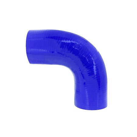 Hps Performance 4-1/2 in ID, 4-Ply High Temp Reinforced Silicone 90 Degree Elbow Coupler Hose, Blue HTSEC90-450-BLUE