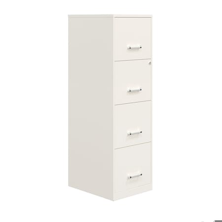 Space Solutions 14.25 in W 4 Drawer Vertical File Cabinet, Pearl White 21619