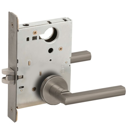 Schlage Grade 1 Passage Latch Mortise Lock, Latitude Lever, A Rose, Satin Nickel Plated Clear Coated Finish L9010 LATA 619