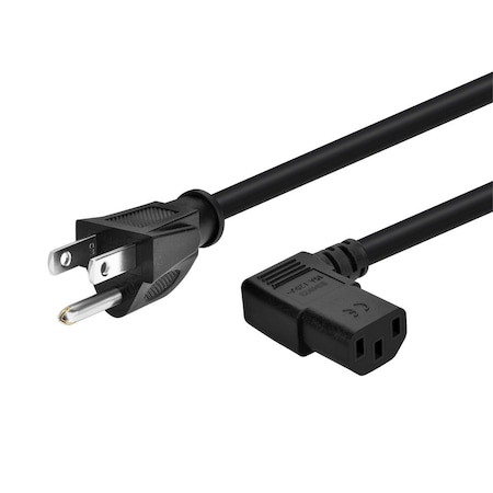 Monoprice Right Angle Power Cord - NEMA 5-15P to Right Angle IEC 60320 C13_ 14AW 7685