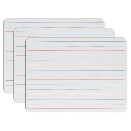 Flipside Two-Sided Magnetic Dry Erase Board, Red & Blue Ruled/Blank, 9in. x 12in., 3PK ER10076-3