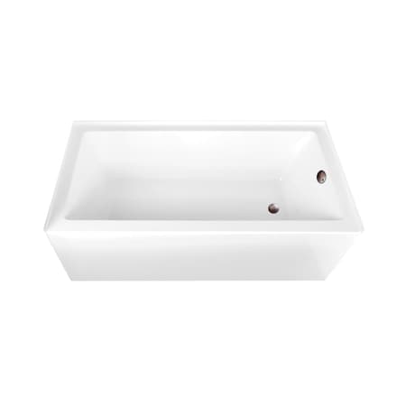 Kingston Brass 66-Inch Acrylic Rectangular 3-Wall Alcove Tub Combo w/ Waste and Overflow Drain, Right Hand Drain CVTAP663222R5