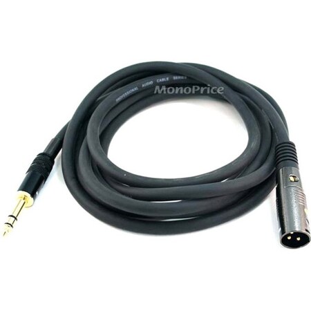 Monoprice 10ft Premier Series XLR Male to 1/4inch TRS Male 16AWG Cable (Gold Plated) 4762