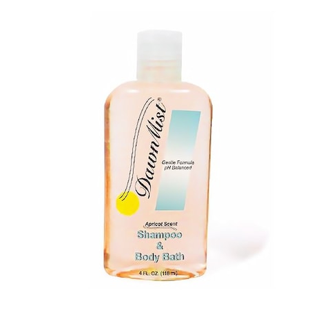 Dawnmist Shampoo and Body Wash 4 oz. Flip Top Bottle Apricot Scent, 96PK MS3367