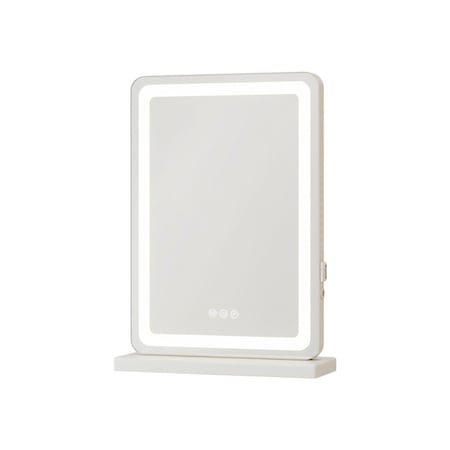 Homeroots 18" Clear Lighted Freestanding Frameless Makeup Shaving Tabletop Mirror 718905