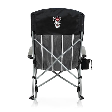 Picnic Time Family Of Brands NCAA NC State Wolfpack Outdoor Rocking Camp Chair - XL Heavy Duty Camping Chair 805-01-175-424-0