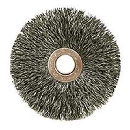 Weiler 1.5 in. Copper Center Crimped Wire Wheel-.01 Stainless Steel-.38 in. 804-16712