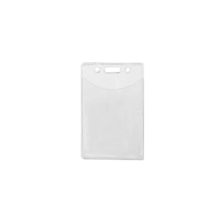 Brady PREMIUM CLEAR VINYL VERTICAL BADGE HOLDER - SLOT/CHAIN HOLES, CREDIT CARD SIZE. 506-N