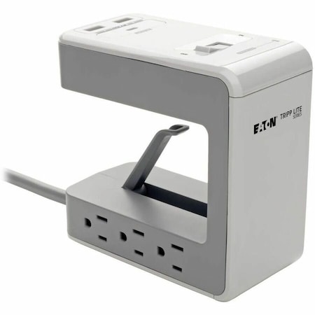 Tripp Lite Outlet Strip, Surge, USB, 6 5-15R, 5-15P, 8 ft., Gray TLP648USBC