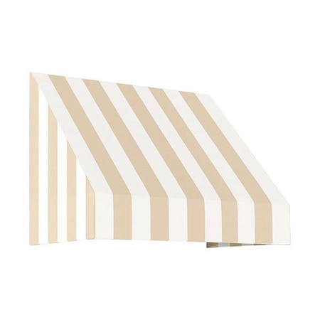 Awntech Awning, Aluminum Frame, Tan, White, 44" H CN34-4LW