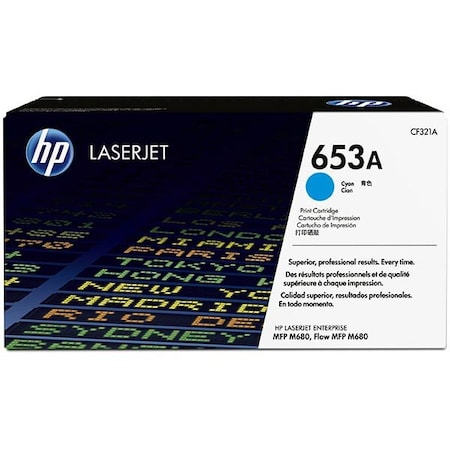 Hp 653A Cyan Original LaserJet Toner Cartridge, 16,500 Yield CF321A