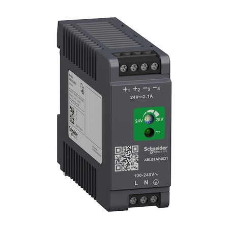Schneider Electric Power Supply, 100 to 240V AC, 24 V DC, 50W, 2.1A, DIN Rail ABLS1A24021
