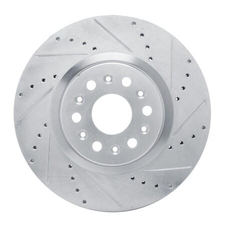 Dynamic Friction Co DFC Brake Rotor - Drilled and Slotted - Silver 631-46047R