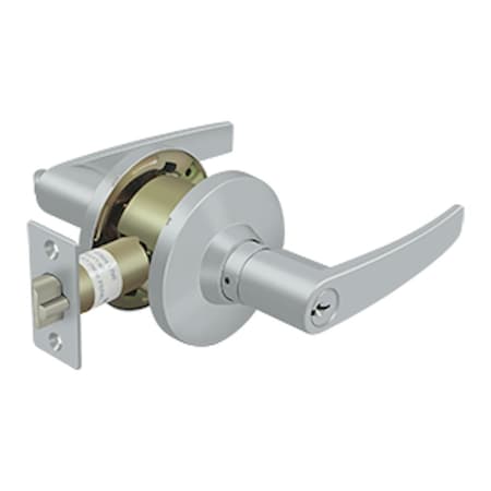 Deltana Standard Commercial Lock Grade 2; Entry with Straight Lever; Satin Chrome Finish CL700EL-26D