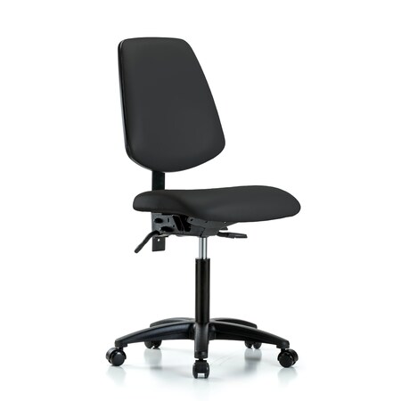 Blue Ridge Ergonomics Medium Bench Chair No Arms, 22" to 29" Height, Vinyl, Black BR-VMBCH-MB-RG-T1-A0-NF-RC-8540
