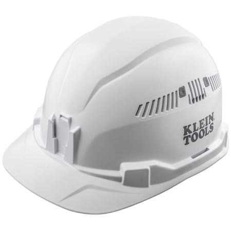 Klein Tools Hard Hat, PC/ABS, 4-point Point Ratchet with Pivot, White 60105