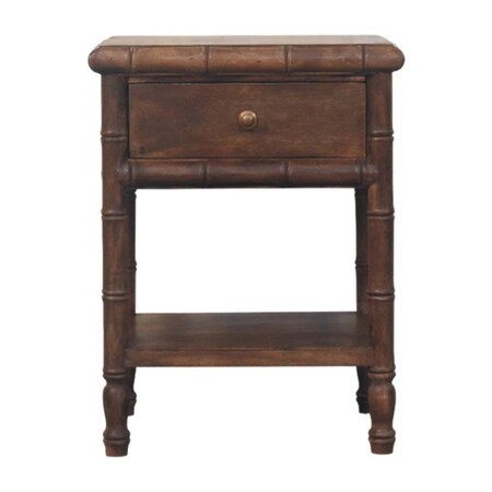 Homeroots 24" Brown Solid Wood Two Drawer Nightstand 701730