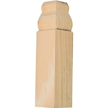 Waddell Trim Block Moulding, 4-1/2 in L, 1-1/8 in W, 1-1/8 in Thick, Pine Wood IBTB32