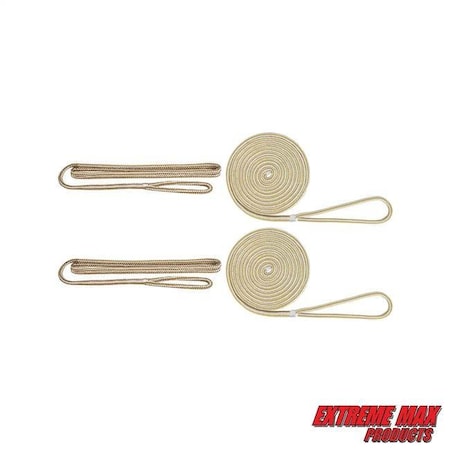 Extreme Max Extreme Max 3006.2687 BoatTector Premium Double Braid Nylon Dockside Rope Value Pack-1/2" & Gold 3006.2687
