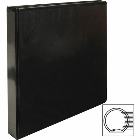 Business Source Ring Binder, Black, Clear Sleeve BSN09952