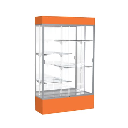 Ghent Lighted Floor Display Case 48x80x16, Mirror 3174MB-SN-OR