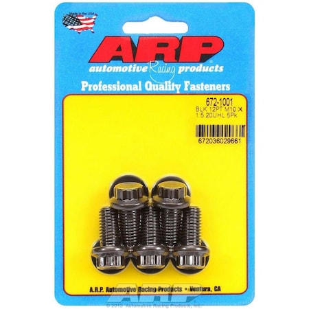 Arp 672-1001 10 x 1.5 x 20 mm 12-Point Chromoly Steel Bolt Kit, 5 Piece ARP672-1001